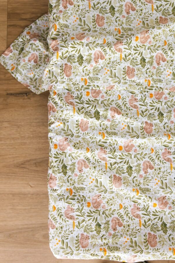 img_4434-2 Squirrels & Mushrooms sheet set & matching bag