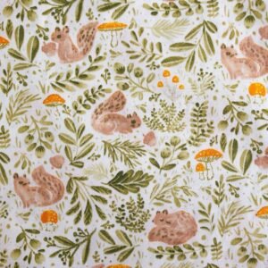 img_4435-2 Squirrels & Mushrooms sheet set & matching bag