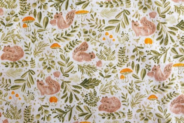 img_4435-2 Squirrels & Mushrooms sheet set & matching bag